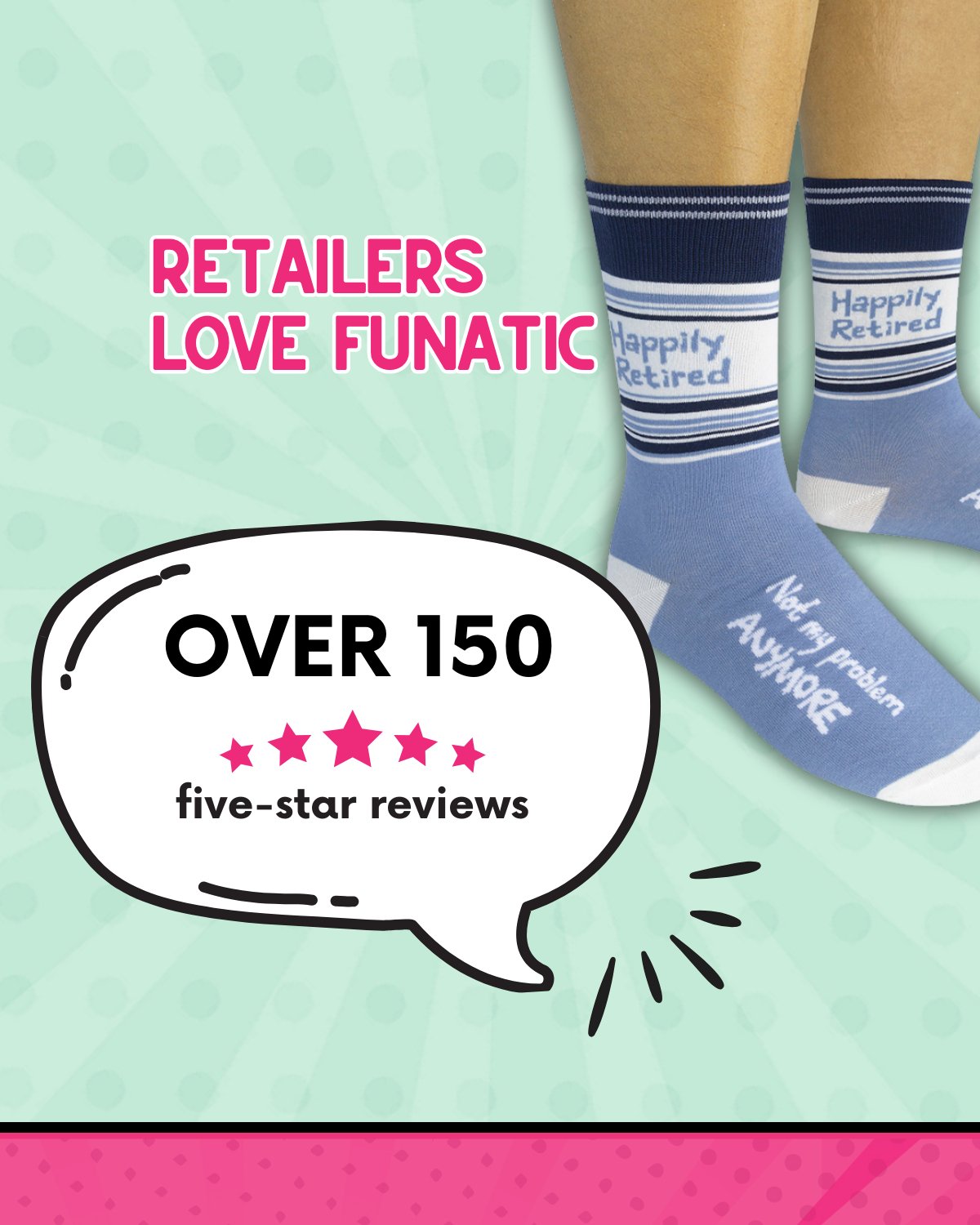 Happily Retired - Not My Problem Anymore Socks | Funny Socks - HER Home Design Boutique